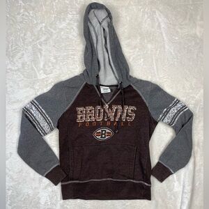 NFL Cleveland browns v neck pullover hoodie size small